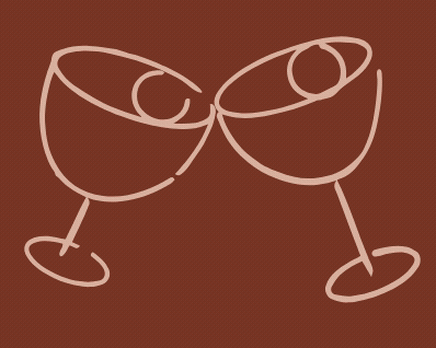 Two glasses raised in a toast